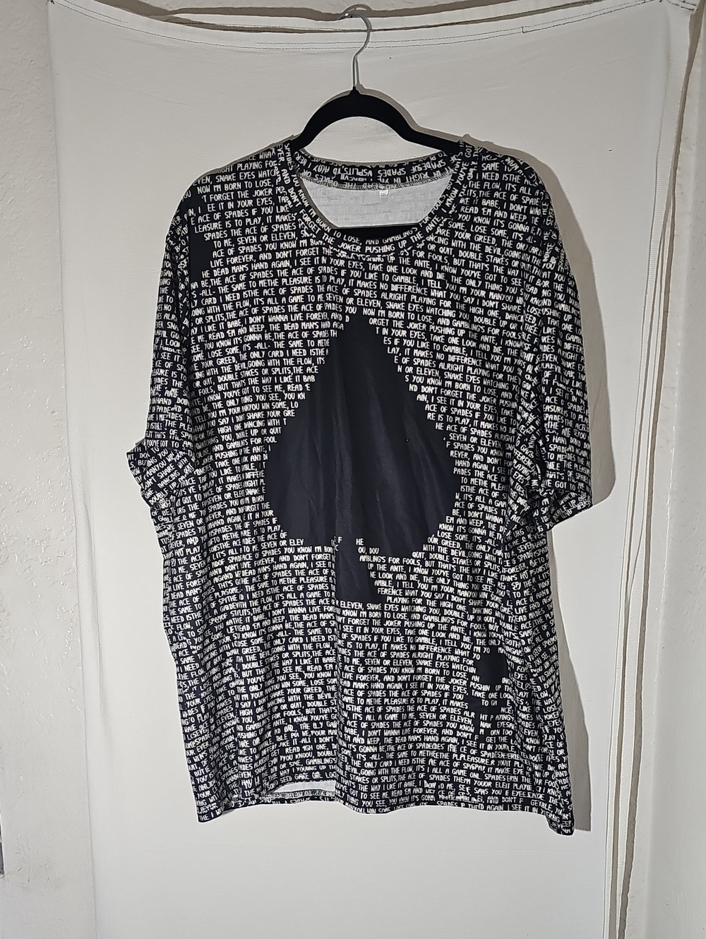 Black Text-Print Short Sleeve Men’s Shirt